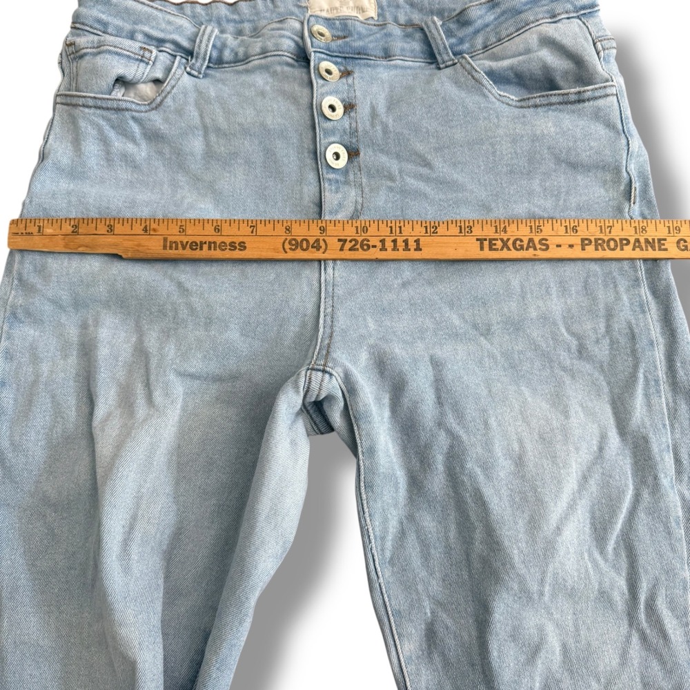 Haute Curve Jeans Womens Size 22 Light Wash Button Fly Frayed Hem Denim - Picture 9 of 12